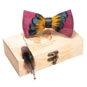 Winter collection feather bow tie